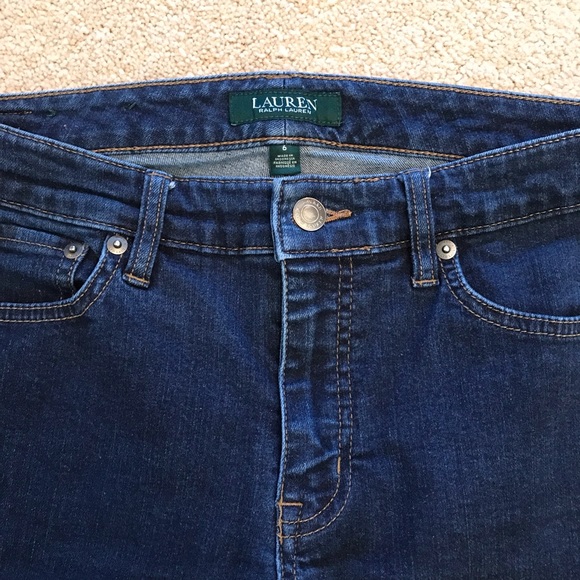 Lauren Ralph Lauren Denim Blue Jeans Womens Size 6 Dark Blue Mid Rise Straight - Picture 7 of 13